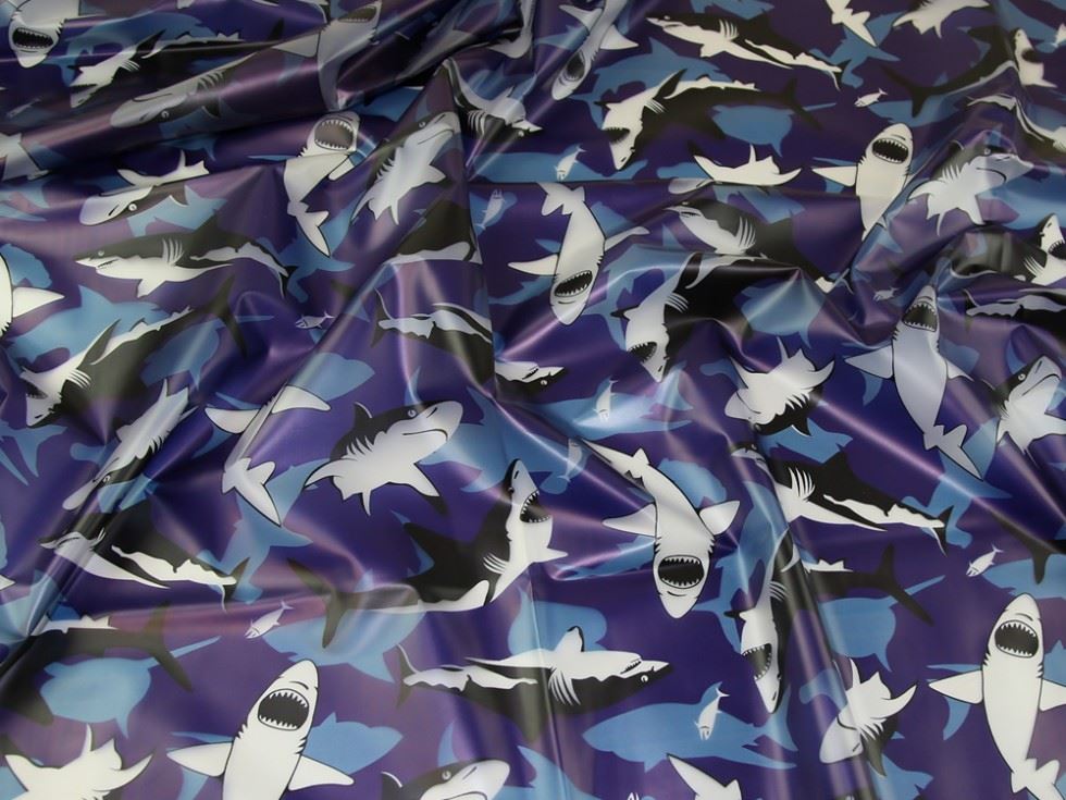 Blue Deadstock Pvc Vinyl Fabric