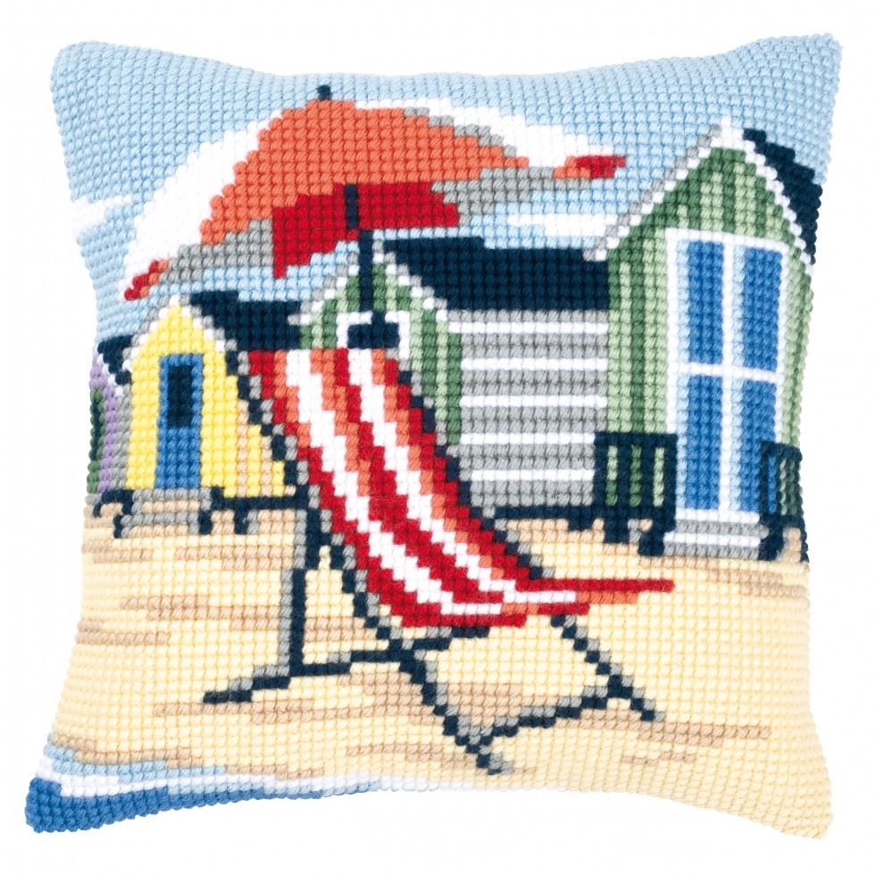 Vervaco Cross Stitch Kit Cushion Beach Chair
 