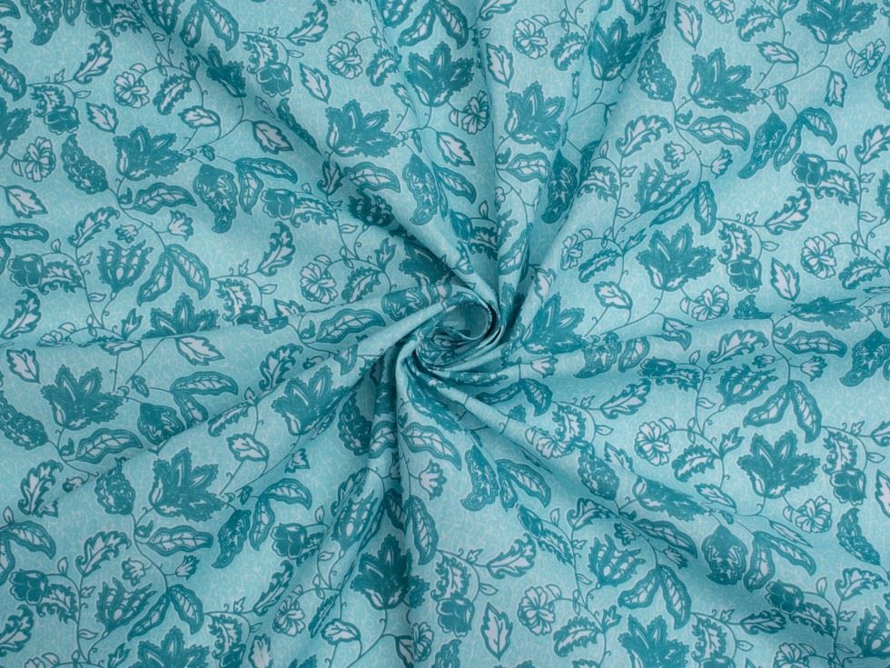 Mint Printed Polycotton Fabric