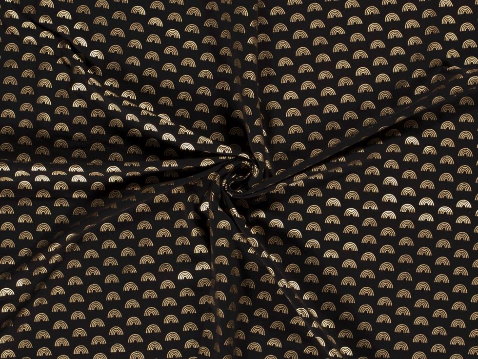 Metallic Cotton Jersey Stretch Knit Fabric Black