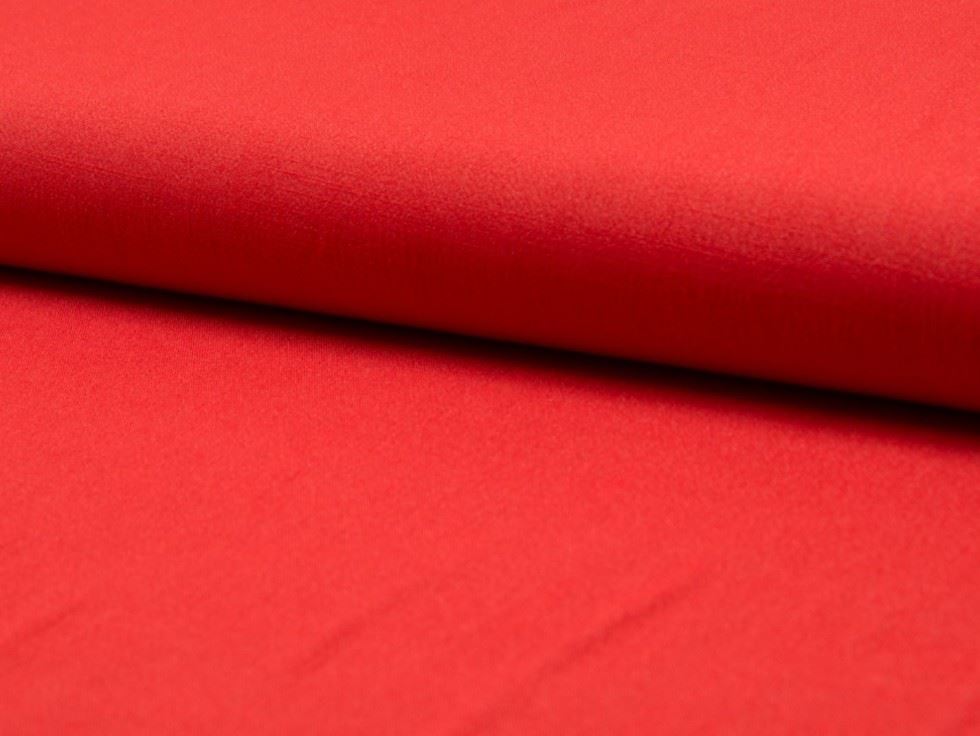 Red Deadstock Linen Look Rayon Challis Fabric