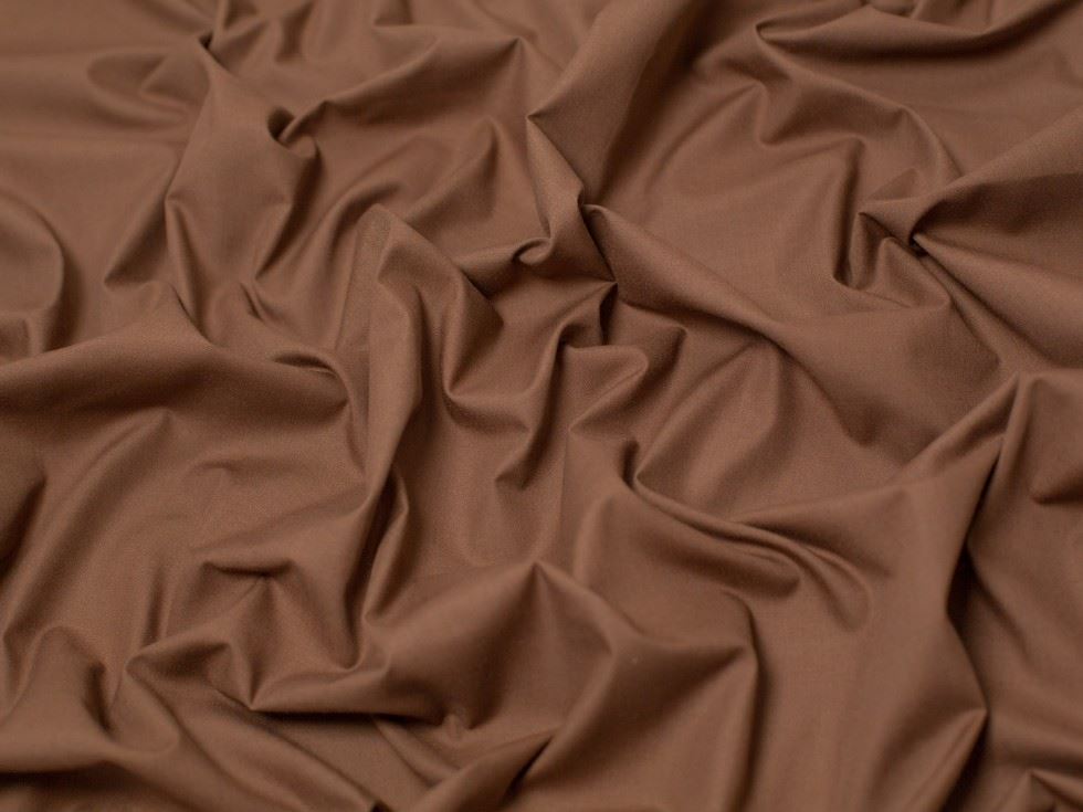 Minerva Core Range Brown Plain Polycotton Fabric