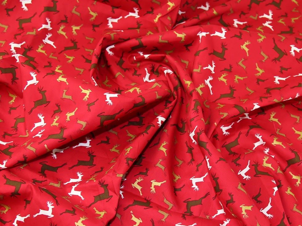 Red Deadstock 100% Cotton Fabric