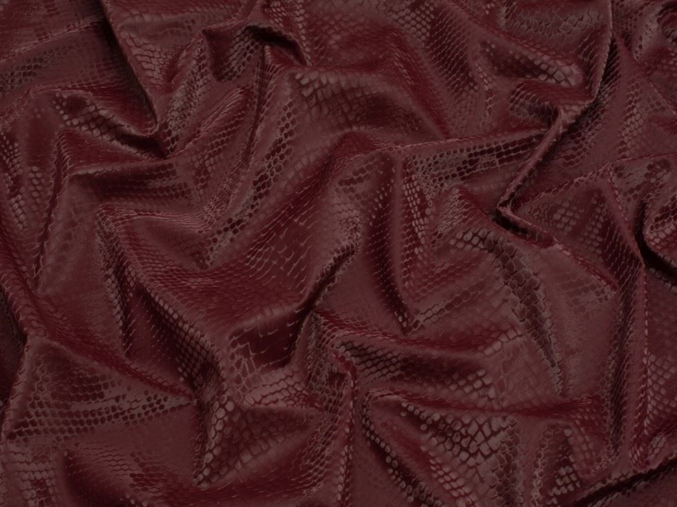 Minerva Core Range Wine Snakeskin Activewear Lycra Four Way Stretch Knit Fabric