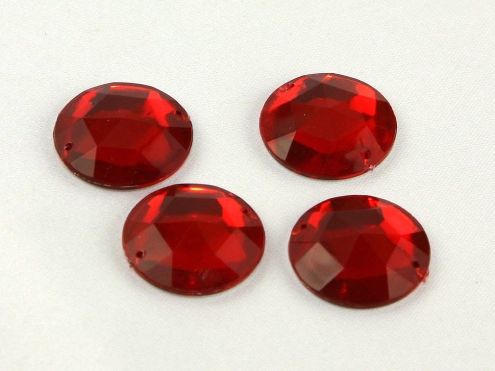 Round Acrylic Jewels Red
 