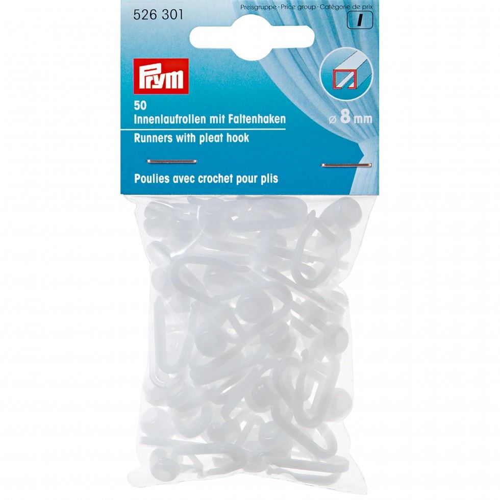 Prym White Curtain Hooks Runners