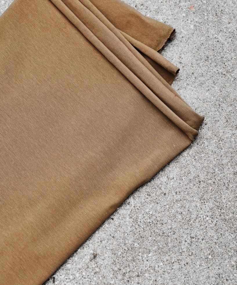 Mind The Maker Camel Cotton Single Jersey Stretch Knit Fabric