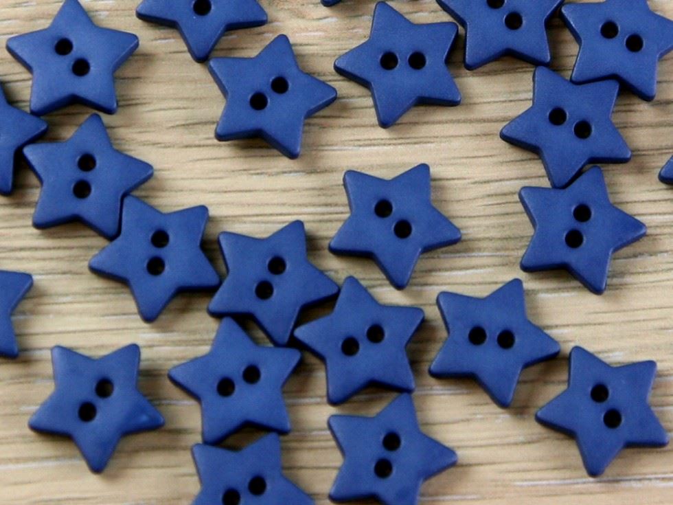 Dill Teal Star Plastic Buttons (Value Pack)