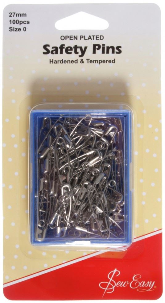 Minerva Open Plated Safety Pins Plastic/Steel Sew Easy Er417.0