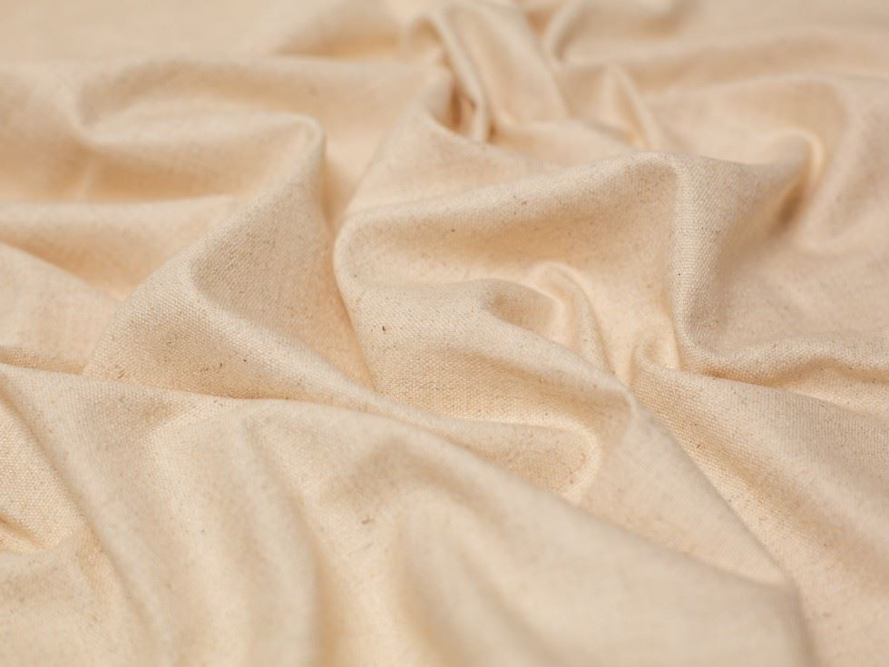 Stretch Woven Linen Blend Fabric Natural Cream