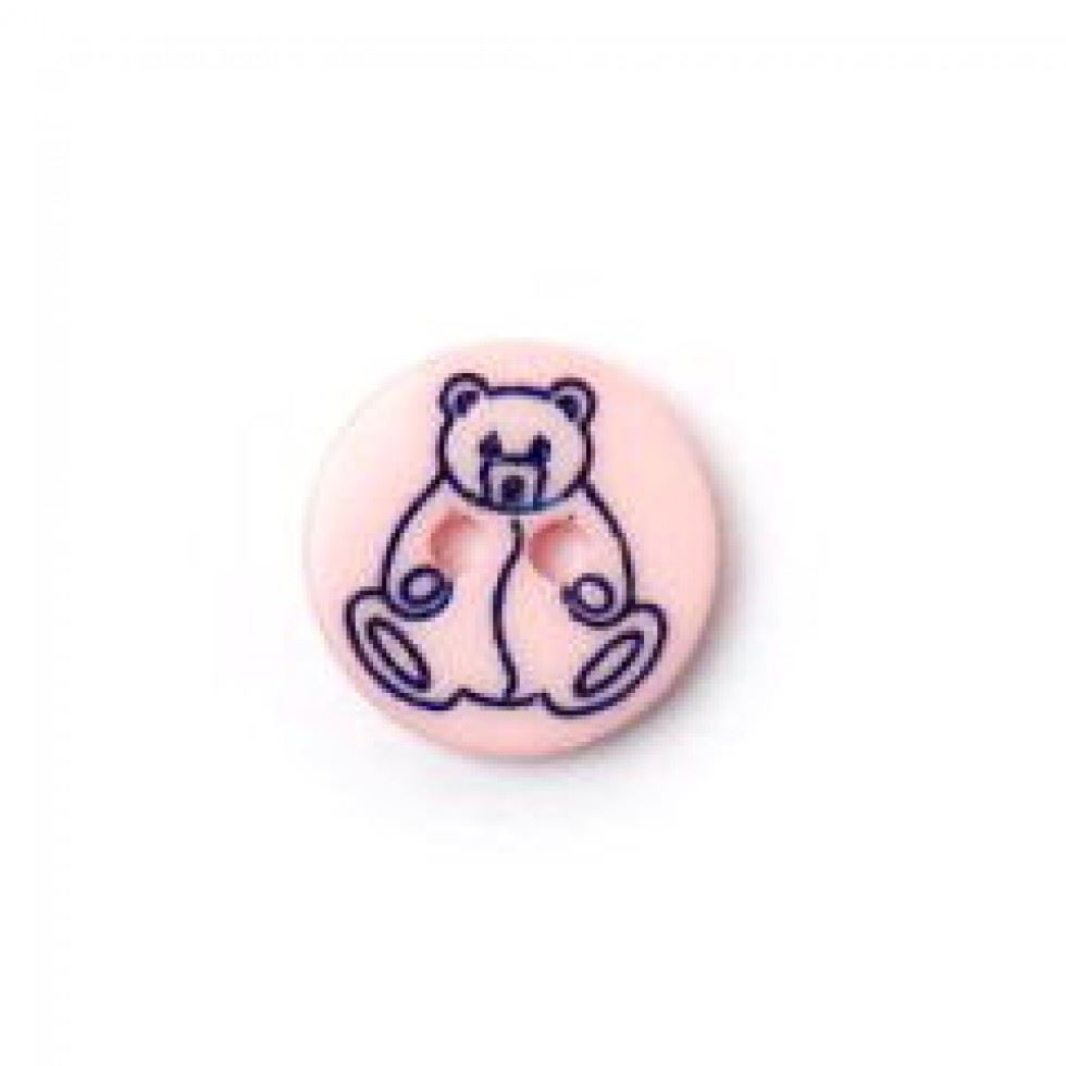 Crendon Light Pink Teddy Bear Drawing Buttons (Value Pack)
