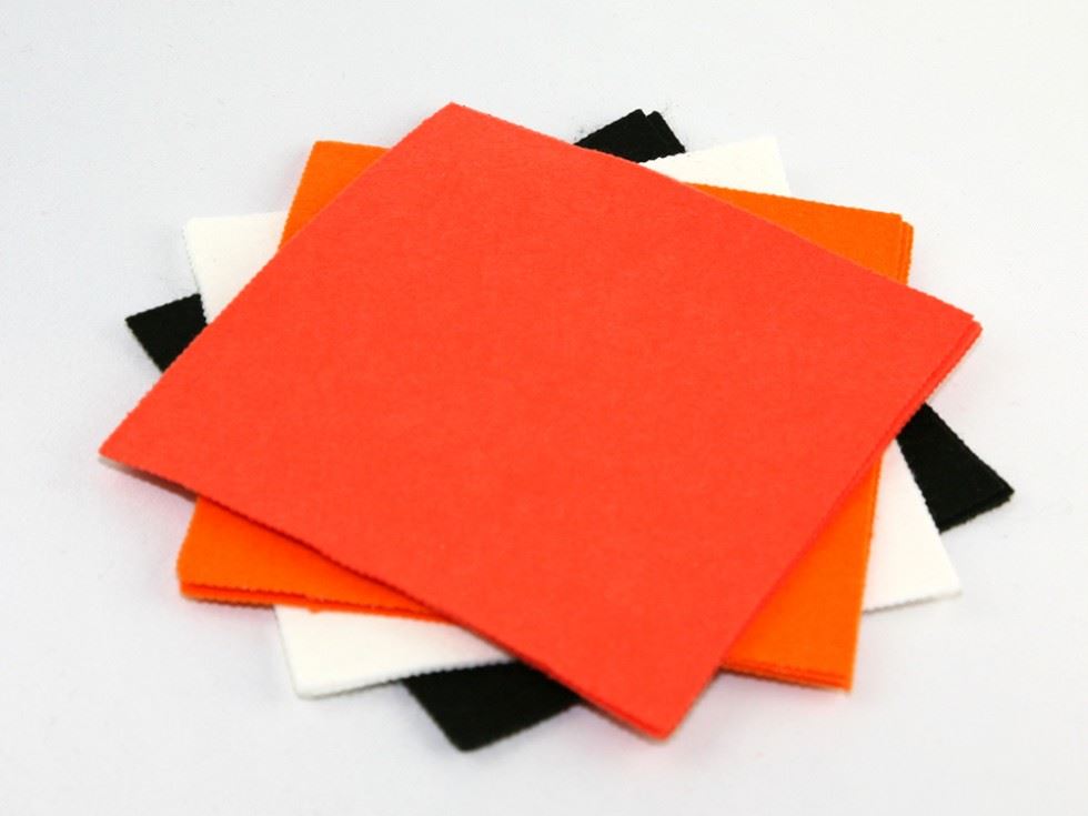 Acrylic Felt Fabric Packs Blacks Whites Oranges