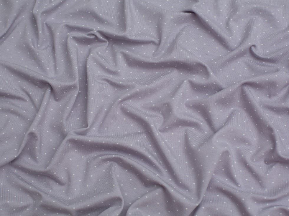Lilac Pindot Cotton Jersey Stretch Knit Fabric