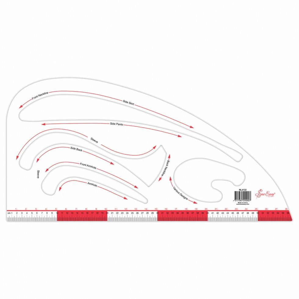 Minerva Tailor Designer Ruler Plastic Sew Easy Nl4132