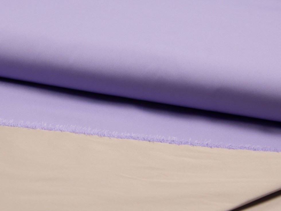 Beige & Lilac Deadstock Reversible Memory Raincoat Coating Fabric