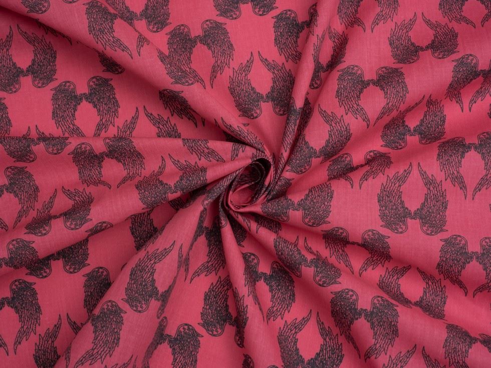 Pink Printed Polycotton Fabric