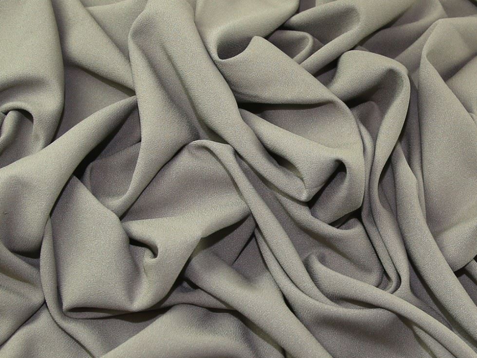 John Louden Mushroom Alise Stretch Woven Crepe Fabric