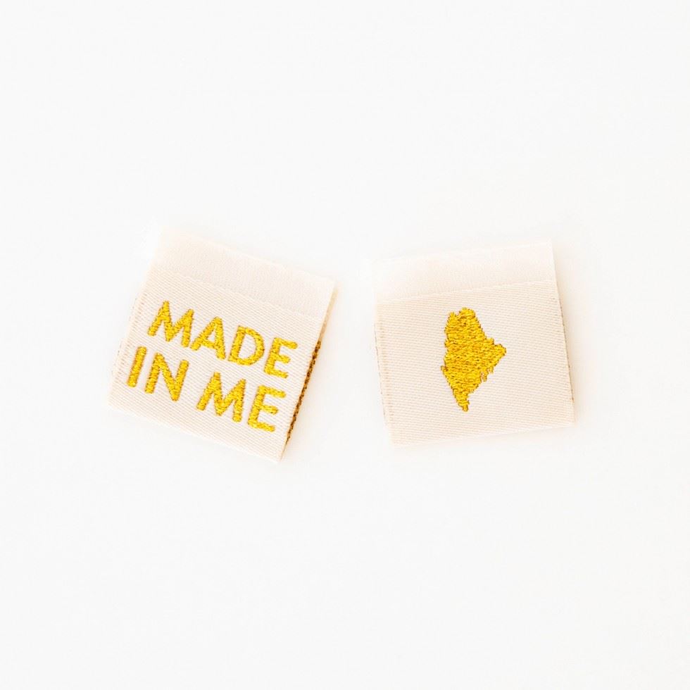 Sarah Hearts Made In My State Gold Woven Labels Maine
 