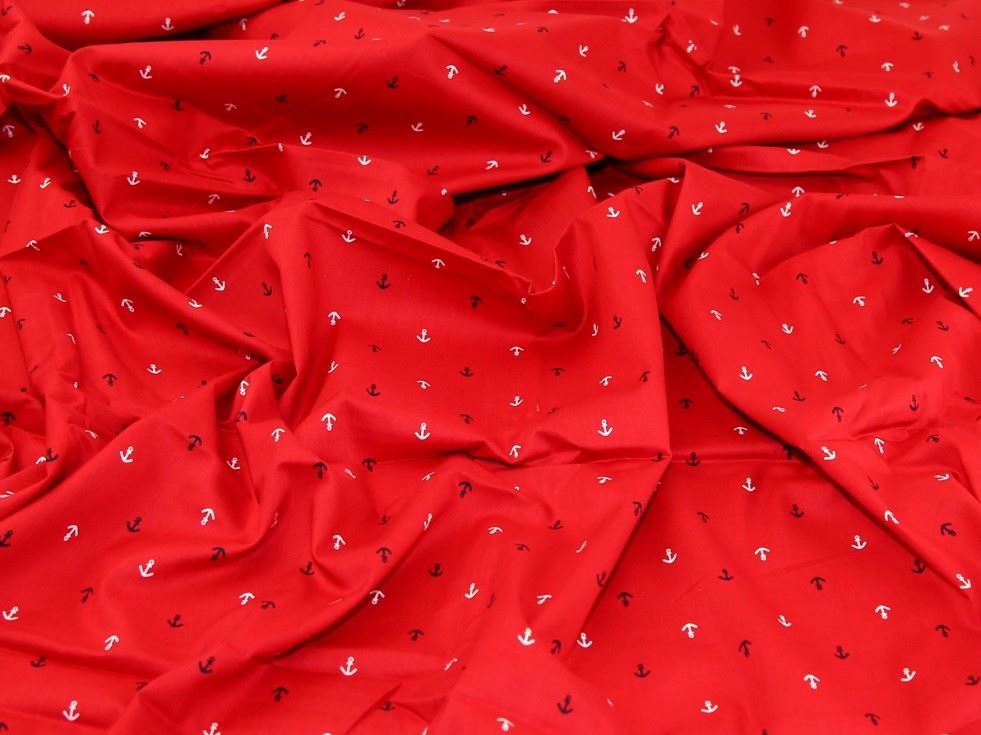 Deadstock 100% Cotton Poplin Fabric Red
 