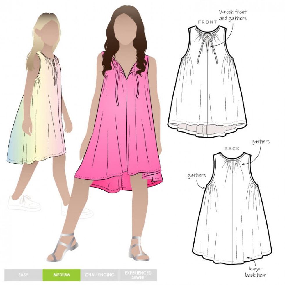 Style Arc Paper Sewing Pattern Kids Heidi Dress