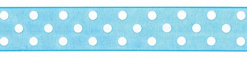 Berisfords 3 Sky Sheer Dots Organza Ribbon