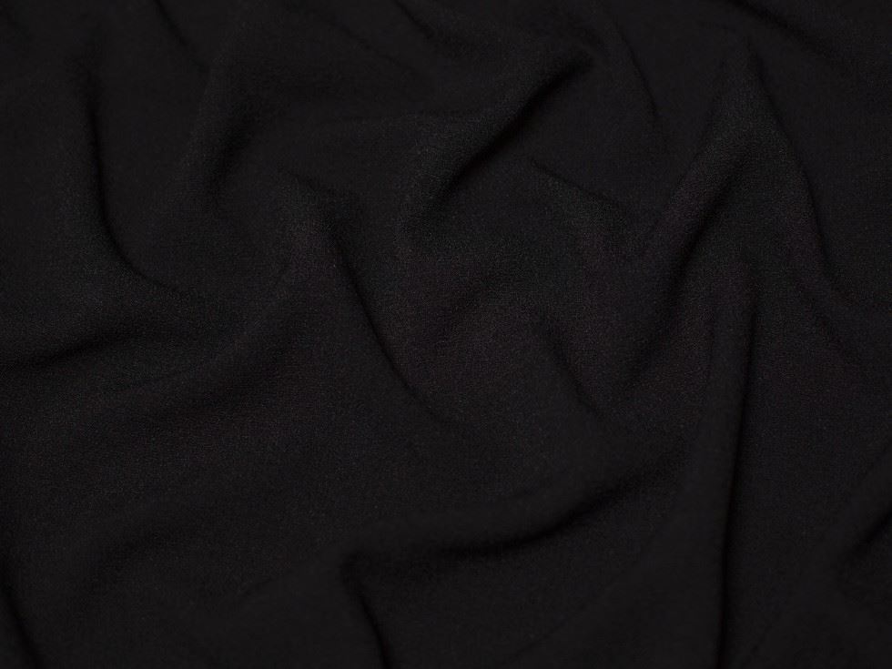 Black Deadstock Textured Stretch Woven Crepe Fabric