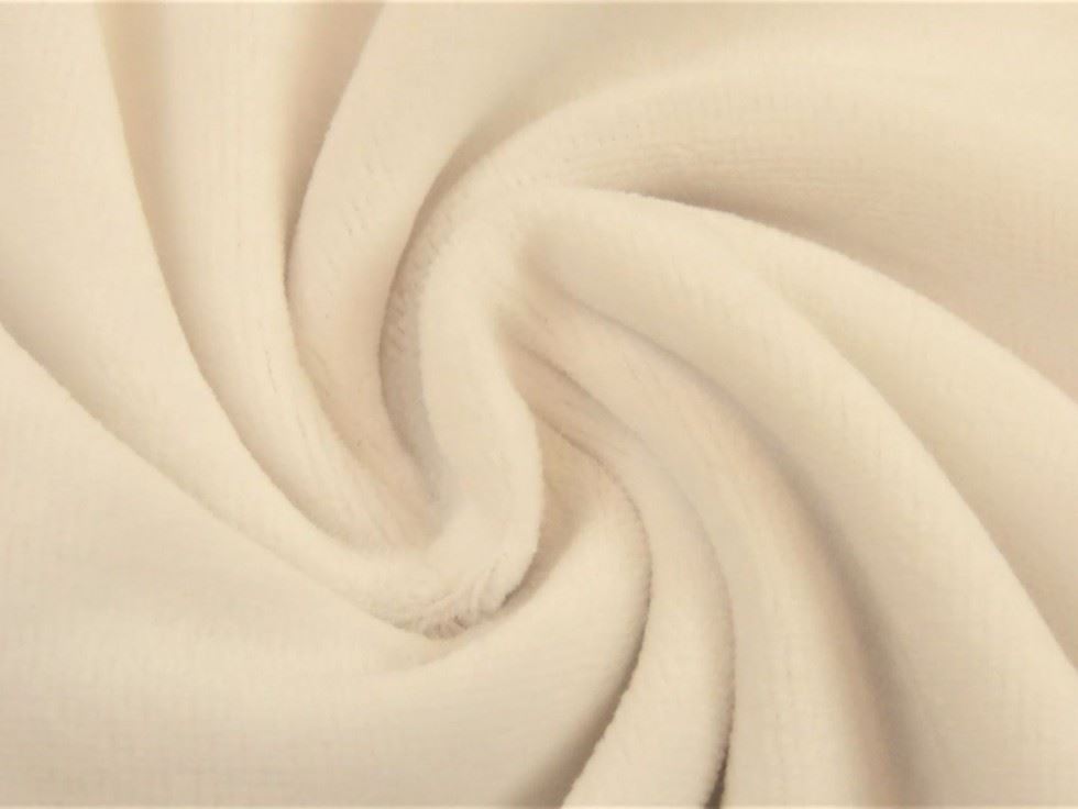 Minerva Core Range Dark Ivory Cotton Velour Stretch Knit Fabric