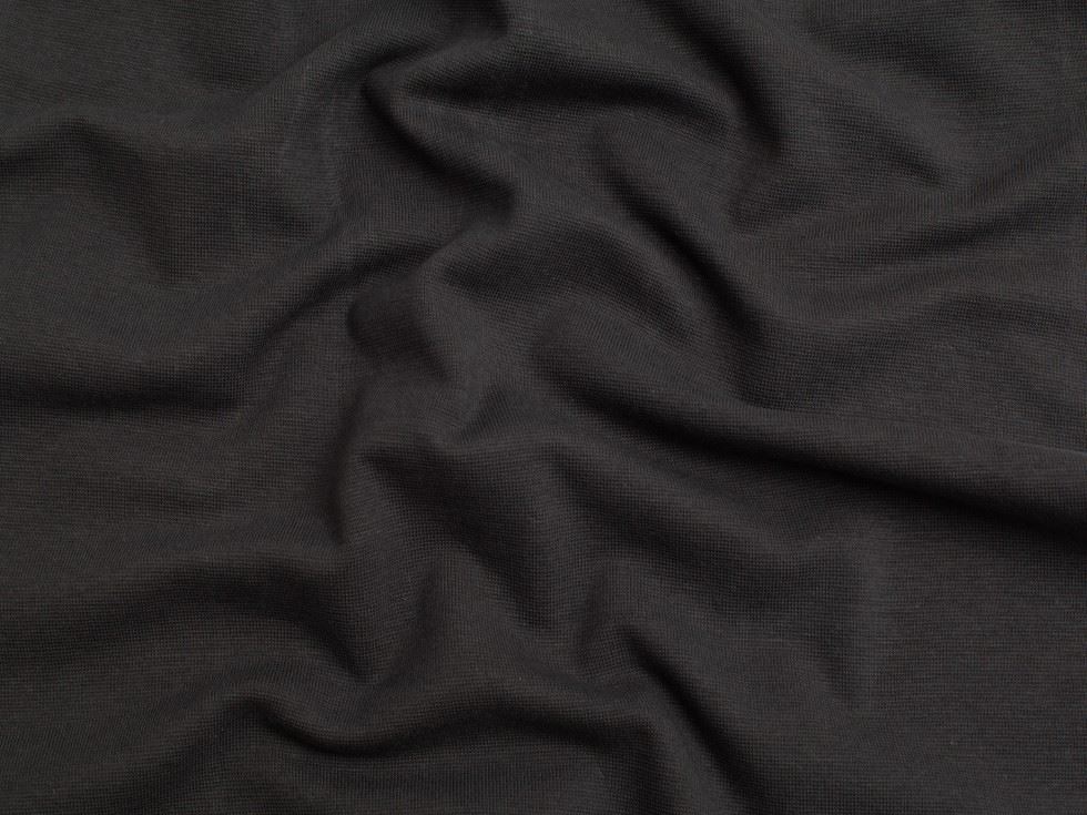 Minerva Core Range Charcoal Organic Tubular Ribbing Stretch Knit Fabric