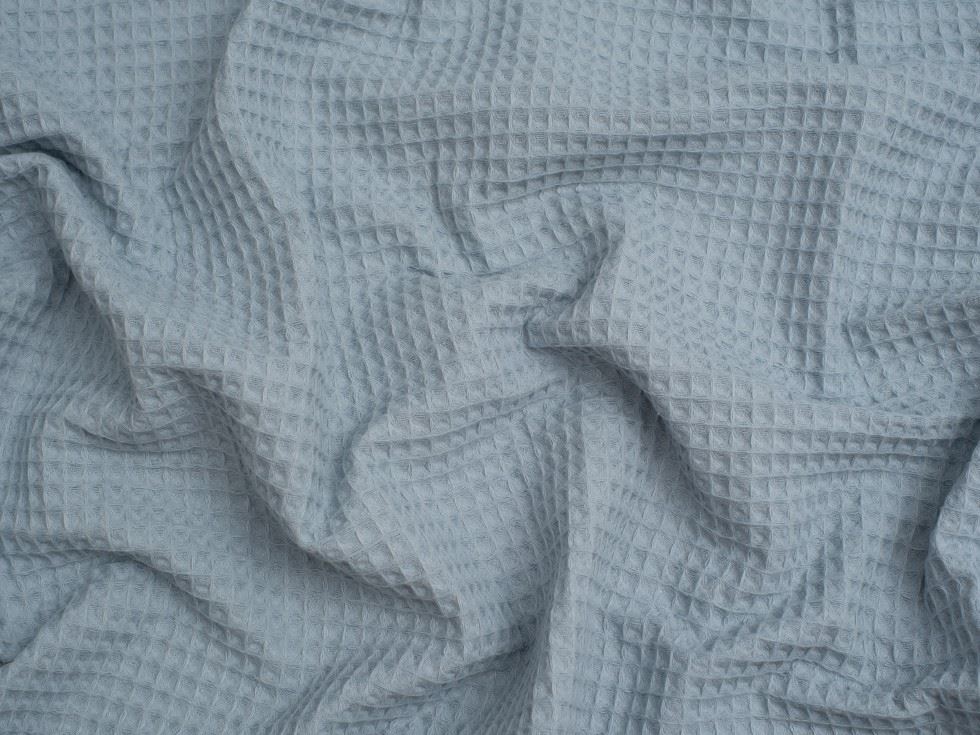 Minerva Core Range Aqua Medium Cotton Waffle Fabric