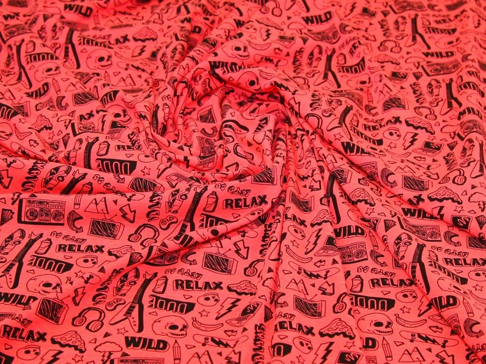 Neon Pink Deadstock Cotton Jersey Stretch Knit Fabric
