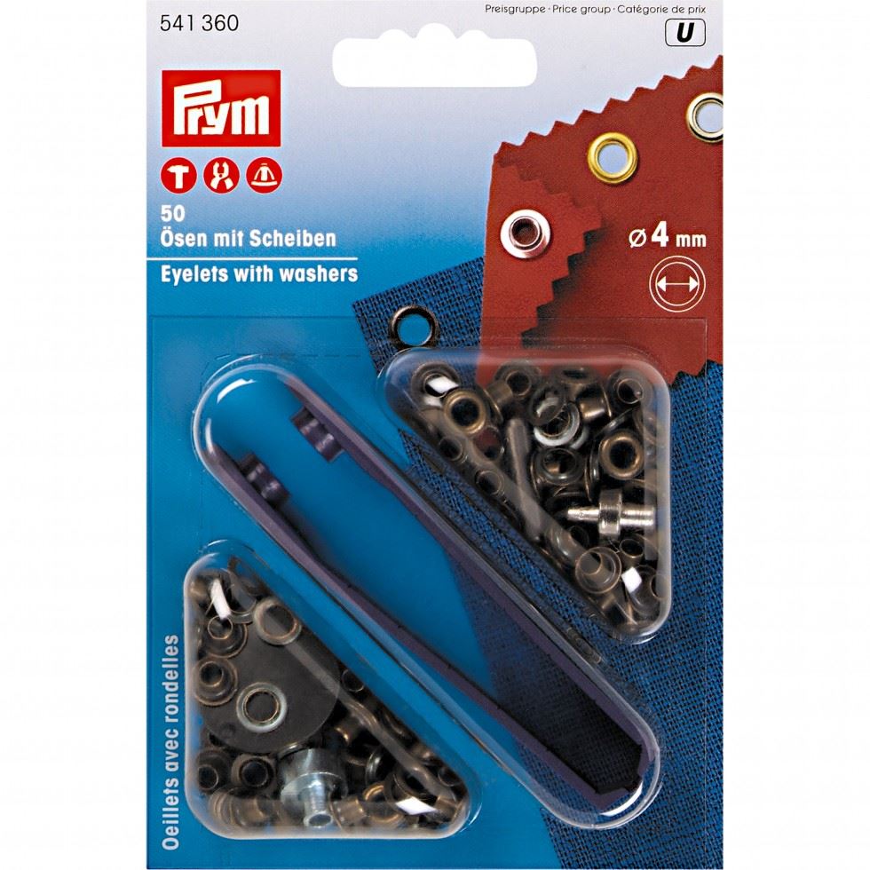 Prym Metal Eyelets with Washers Antique Brass
 