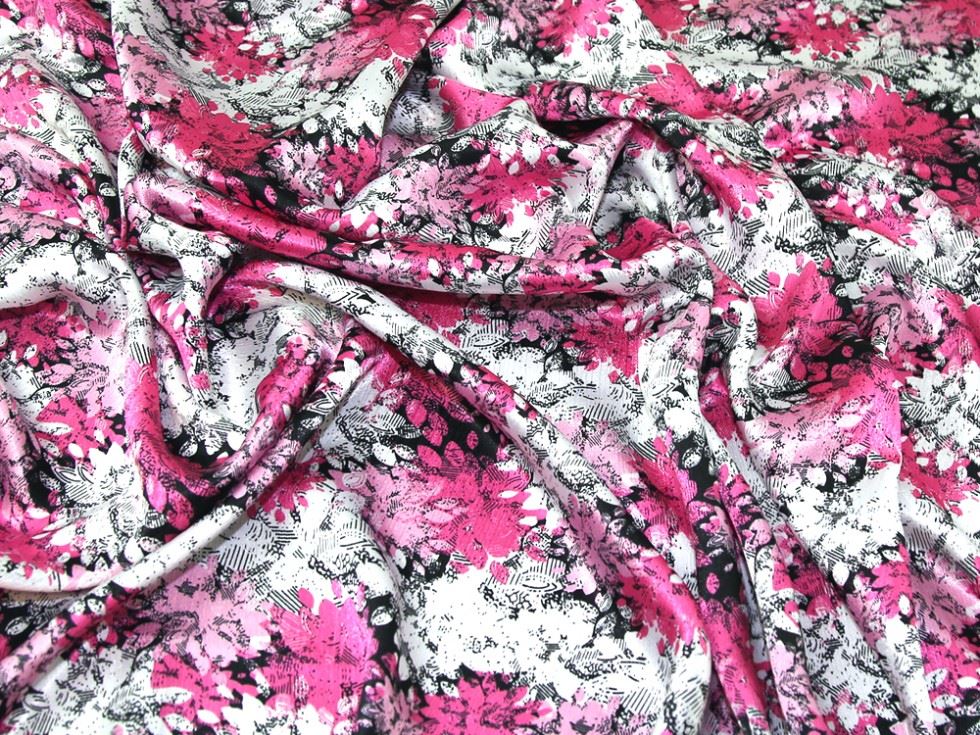 Pink Deadstock Crinkle Satin Fabric
