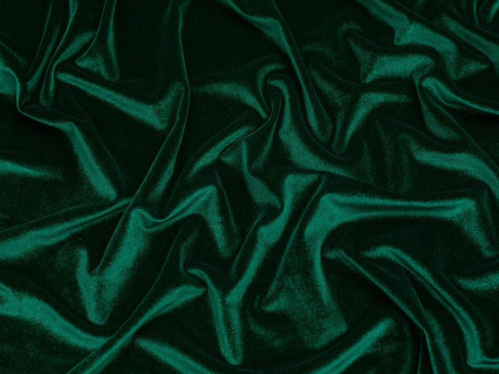 Minerva Core Range Panne Velvet Stretch Knit Fabric Bottle Green
 