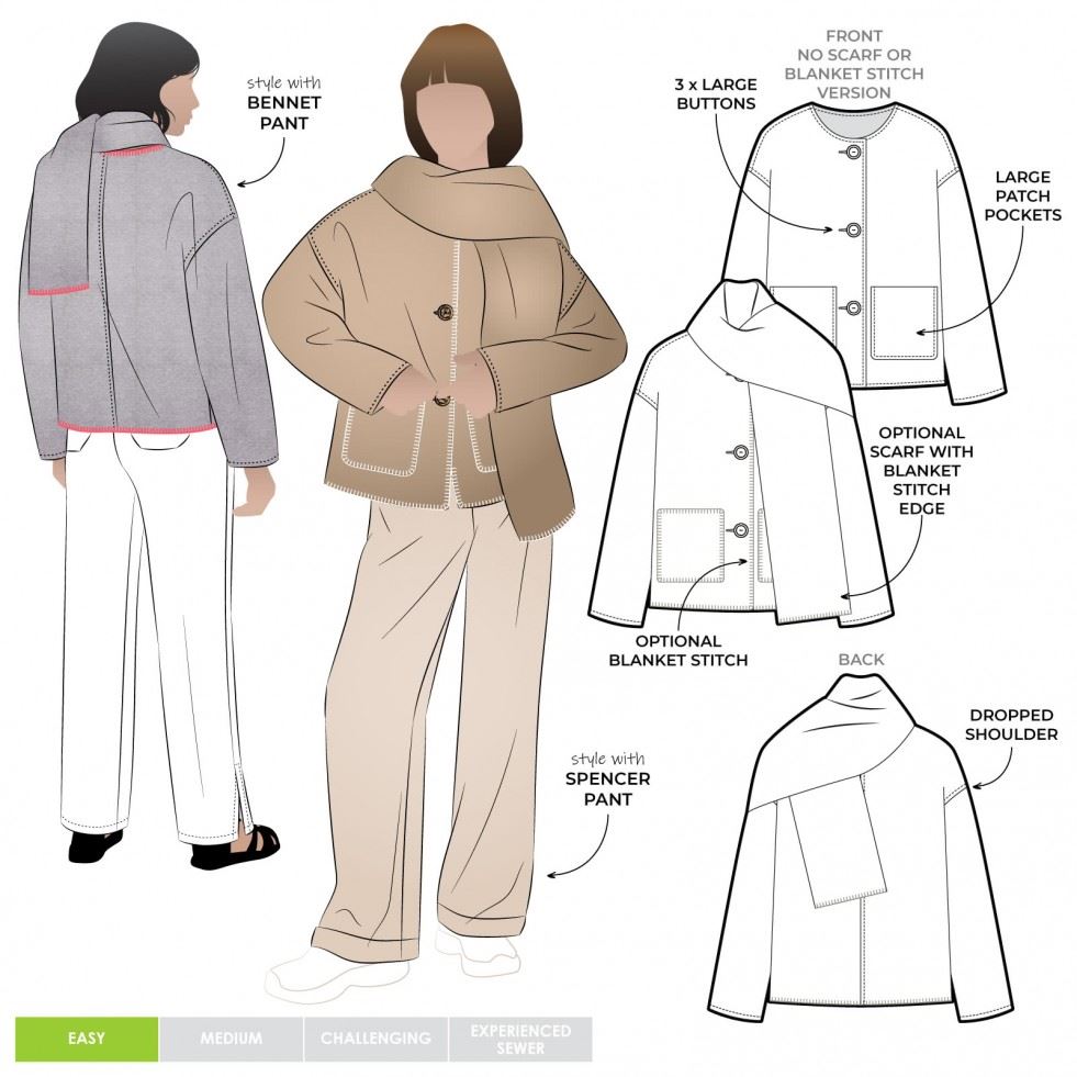 Style Arc Paper Sewing Pattern Wren Jacket