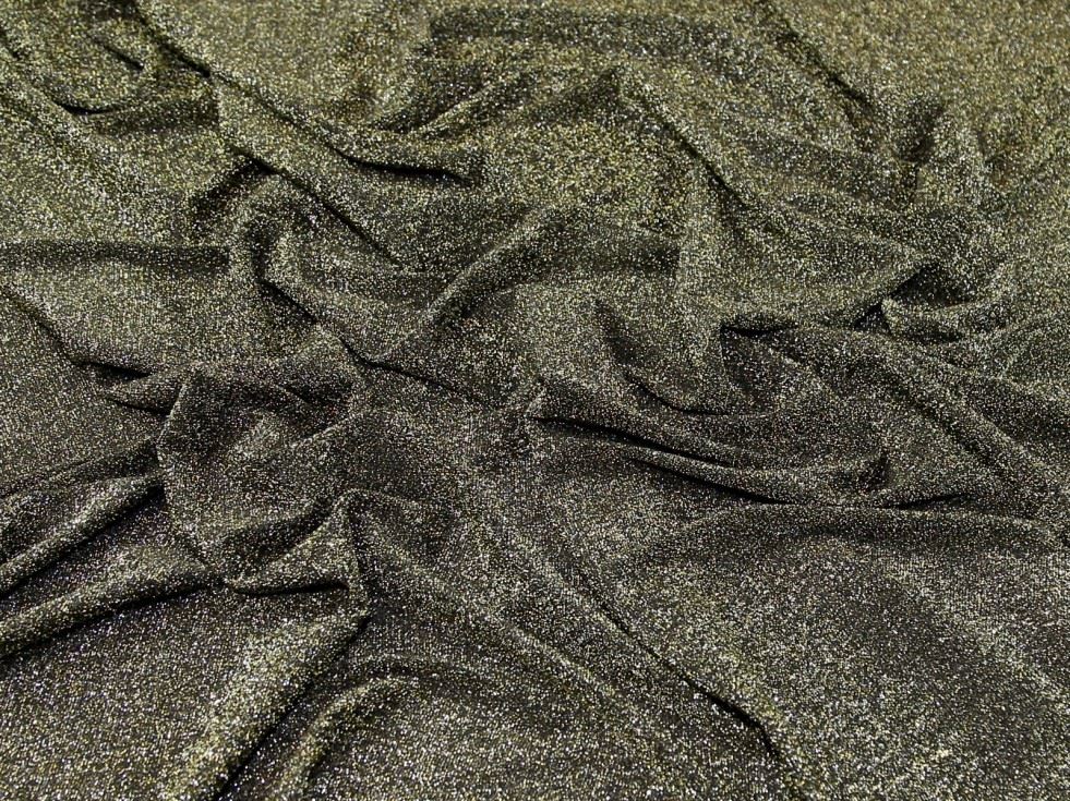 Gold Deadstock Lurex Textured Stretch Knit Fabric