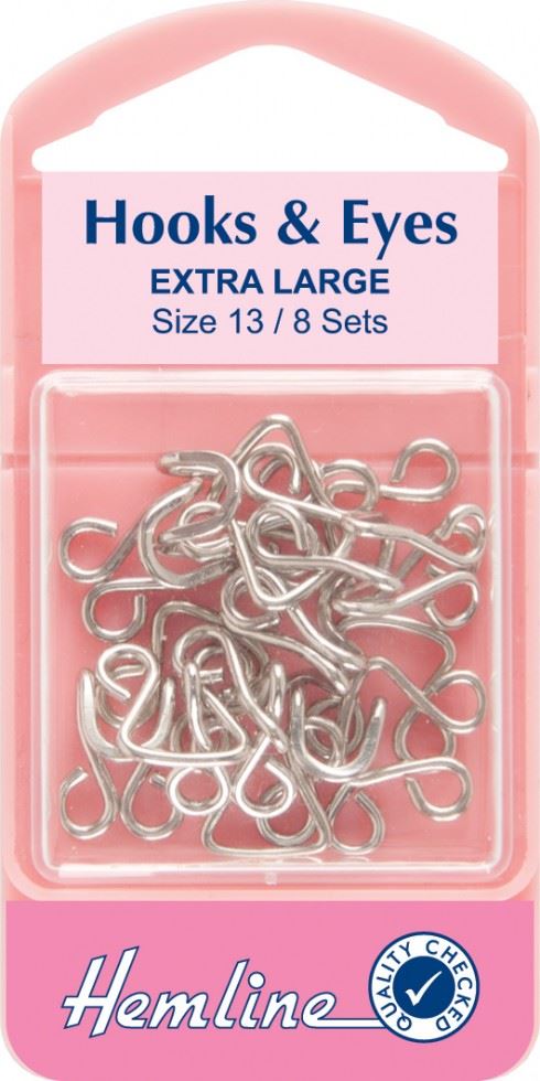 Hemline Silver Hook & Eye Fastenings