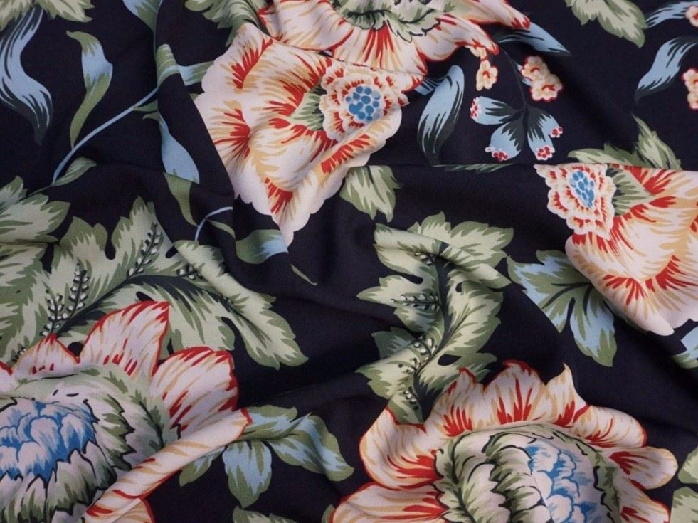 Lady Mcelroy Navy Lena Crepe Fabric