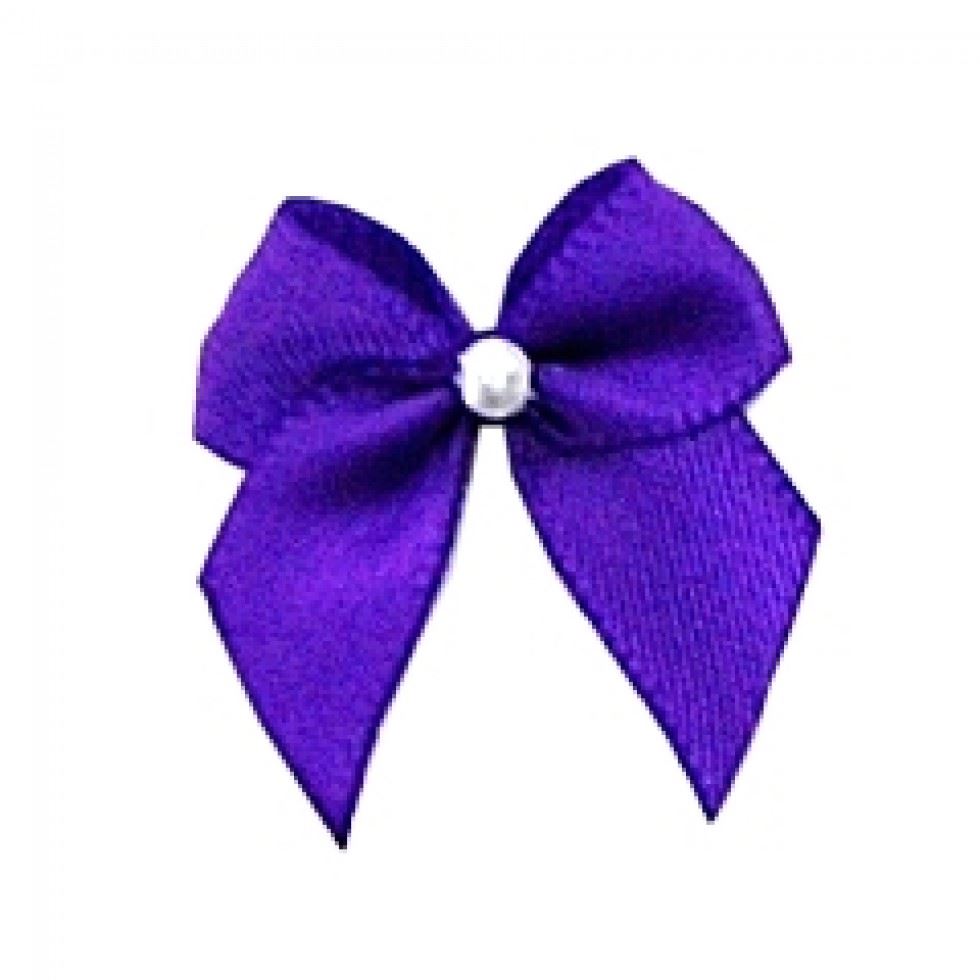 Berisfords 465 Purple Ribbon Pearl Crossover Bows