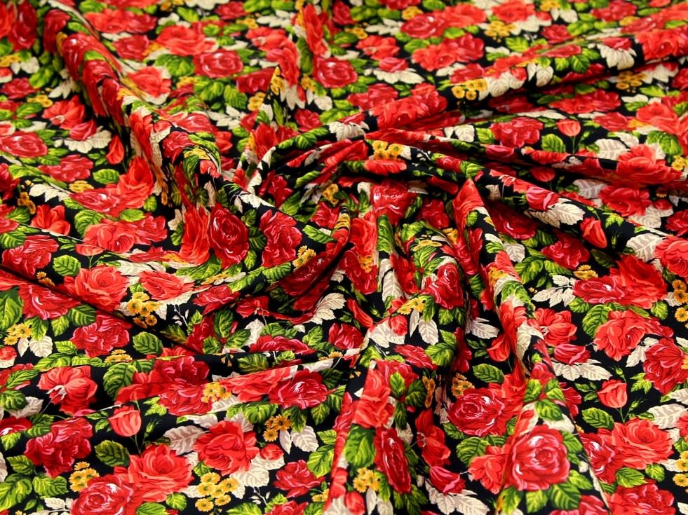 Red Deadstock 100% Cotton Poplin Fabric