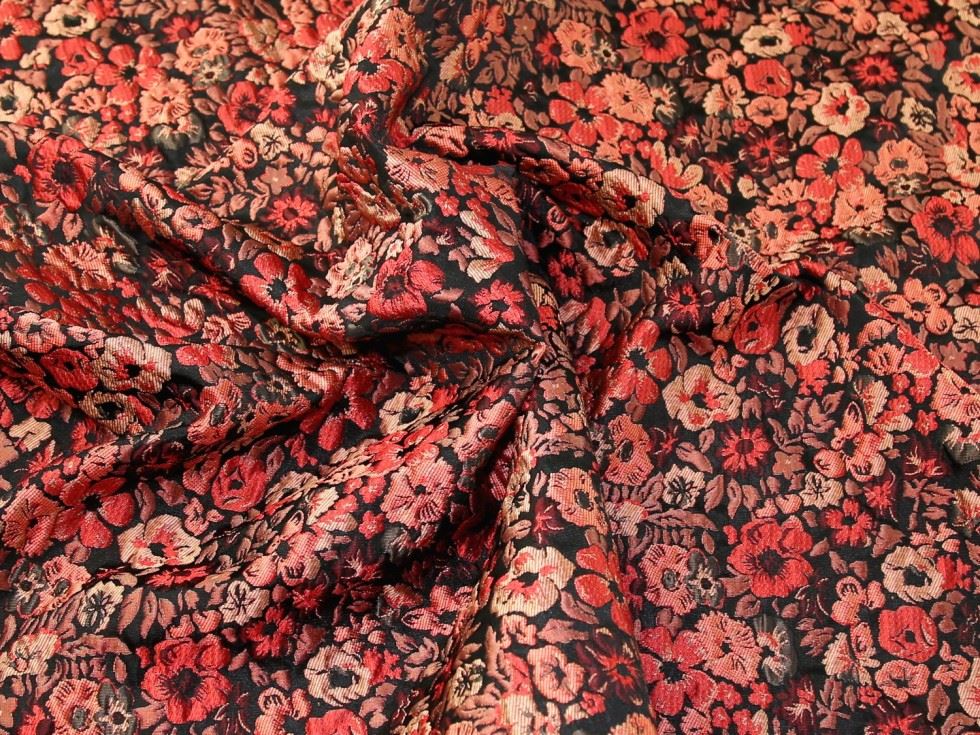 Minerva Core Range Orange Bella Textured Woven Brocade Fabric