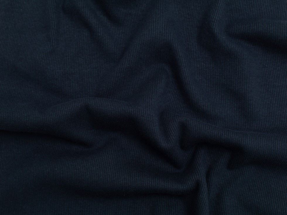 Minerva Core Range Heavy Tubular Ribbing Stretch Knit Fabric Navy Blue