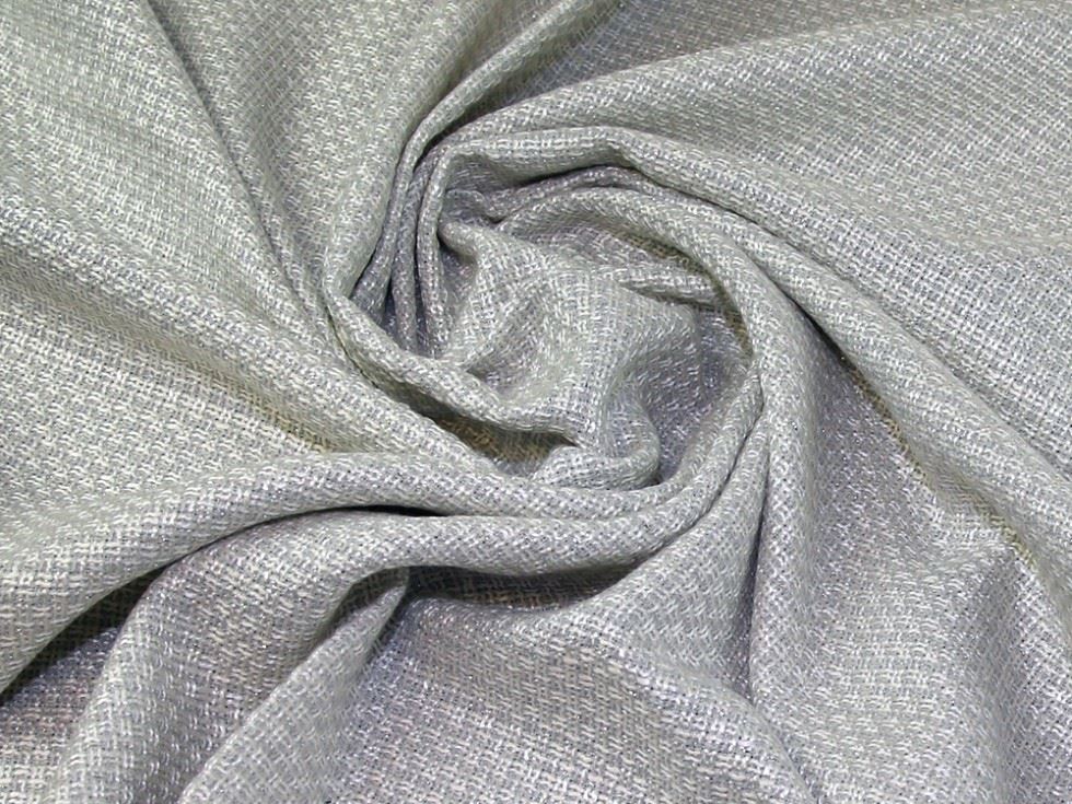 Lady Mcelroy Silver Ivory Tweed Suiting Fabric