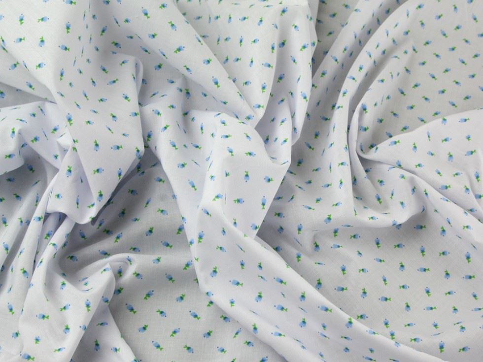 Printed Polycotton Fabric Blue
 