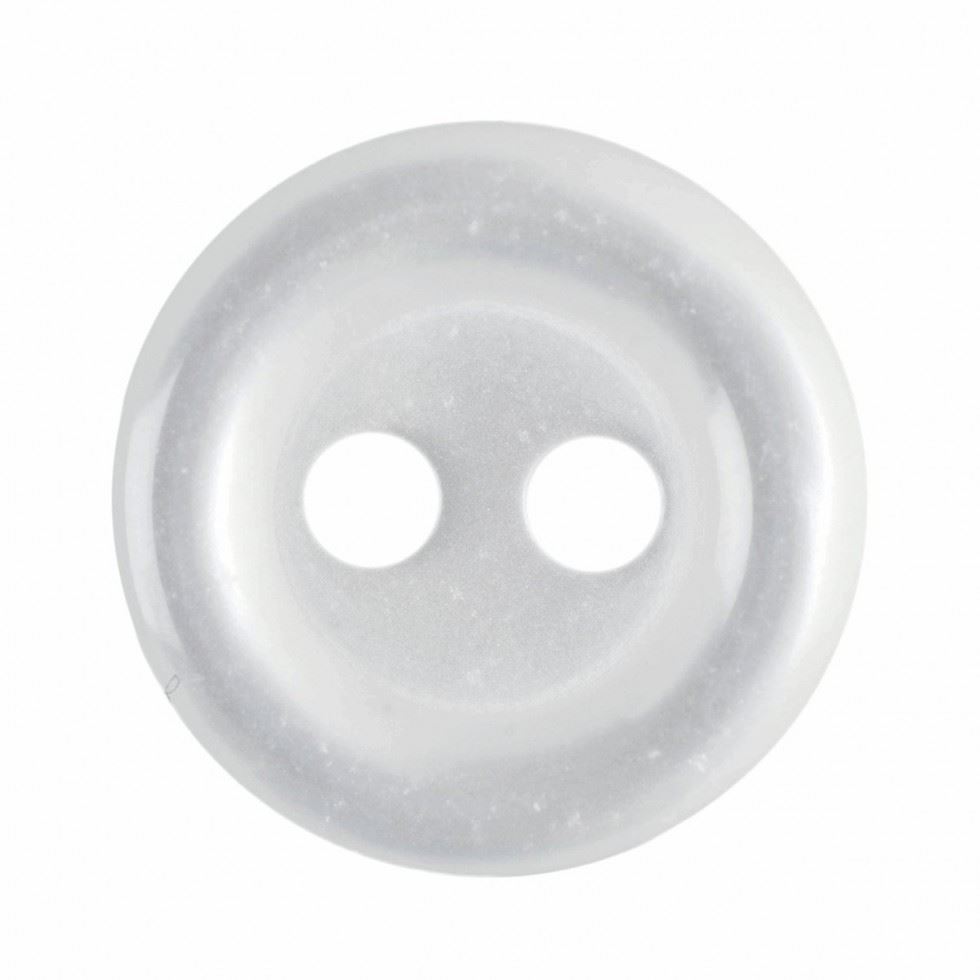 Hemline White Round Plastic Buttons