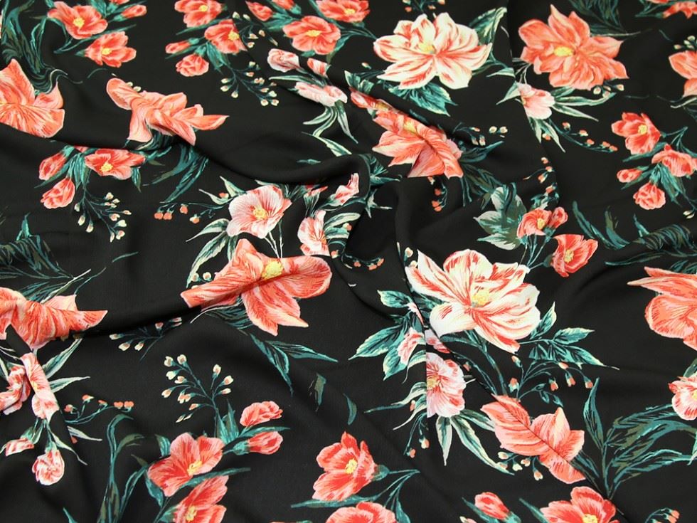 Deadstock Ripple Crepe Fabric Black
 