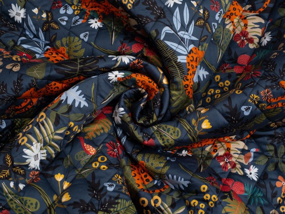 Minerva Exclusive Light Jungle Dreamer Pre Quilted Reversible Coating Fabric