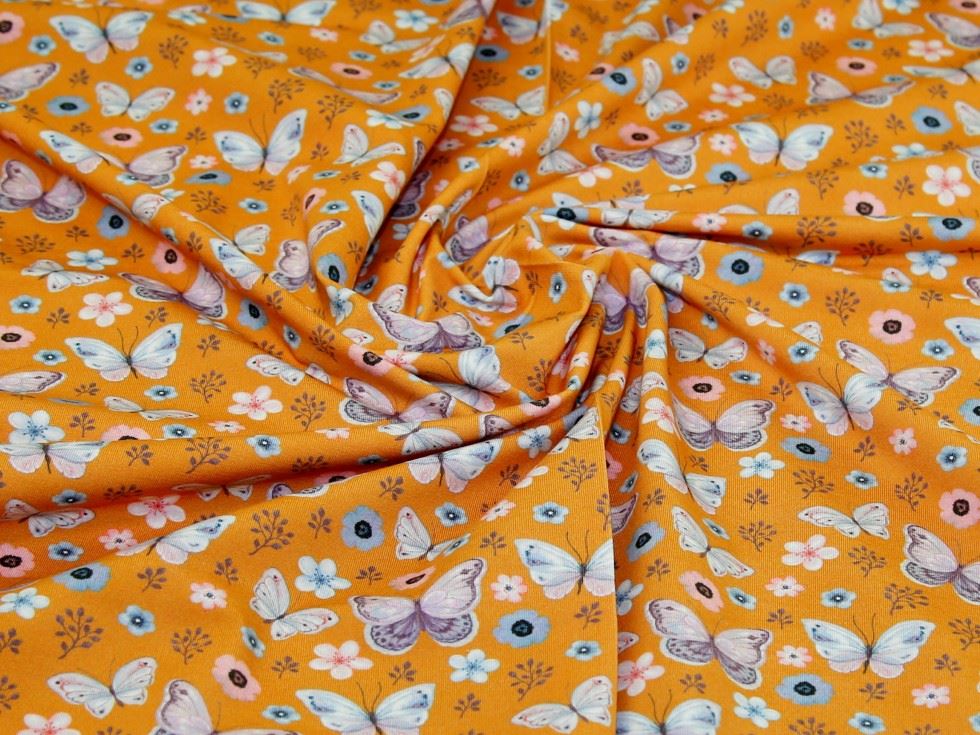 John Louden Ochre Cotton Jersey Stretch Knit Fabric