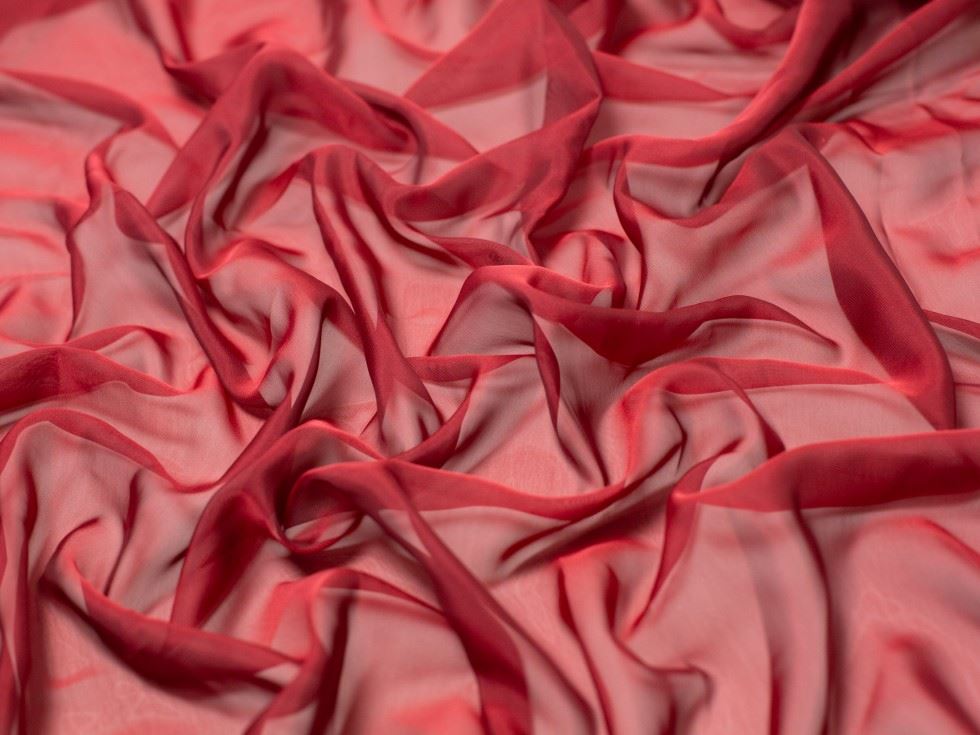 Minerva Core Range Cationic Sheer Chiffon Fabric Wine
 