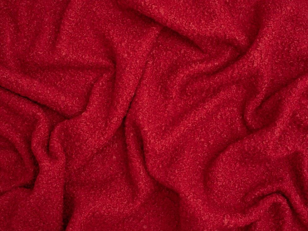 Minerva Core Range Boucle Textured Coating Fabric Claret