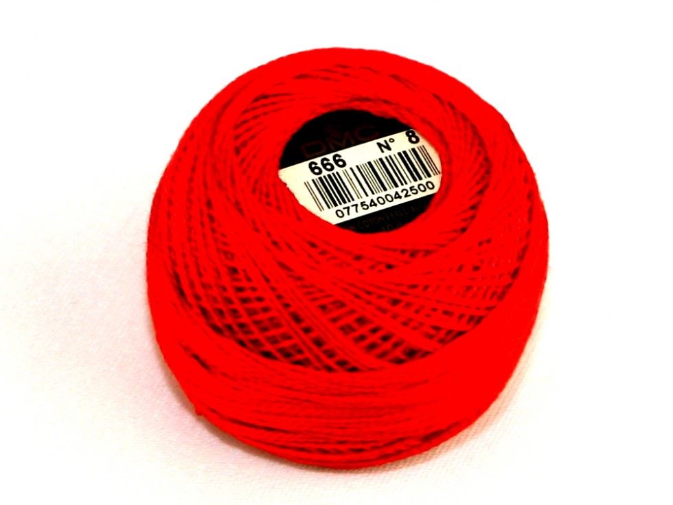 Dmc 666 Size 8 Cotton Perle Thread